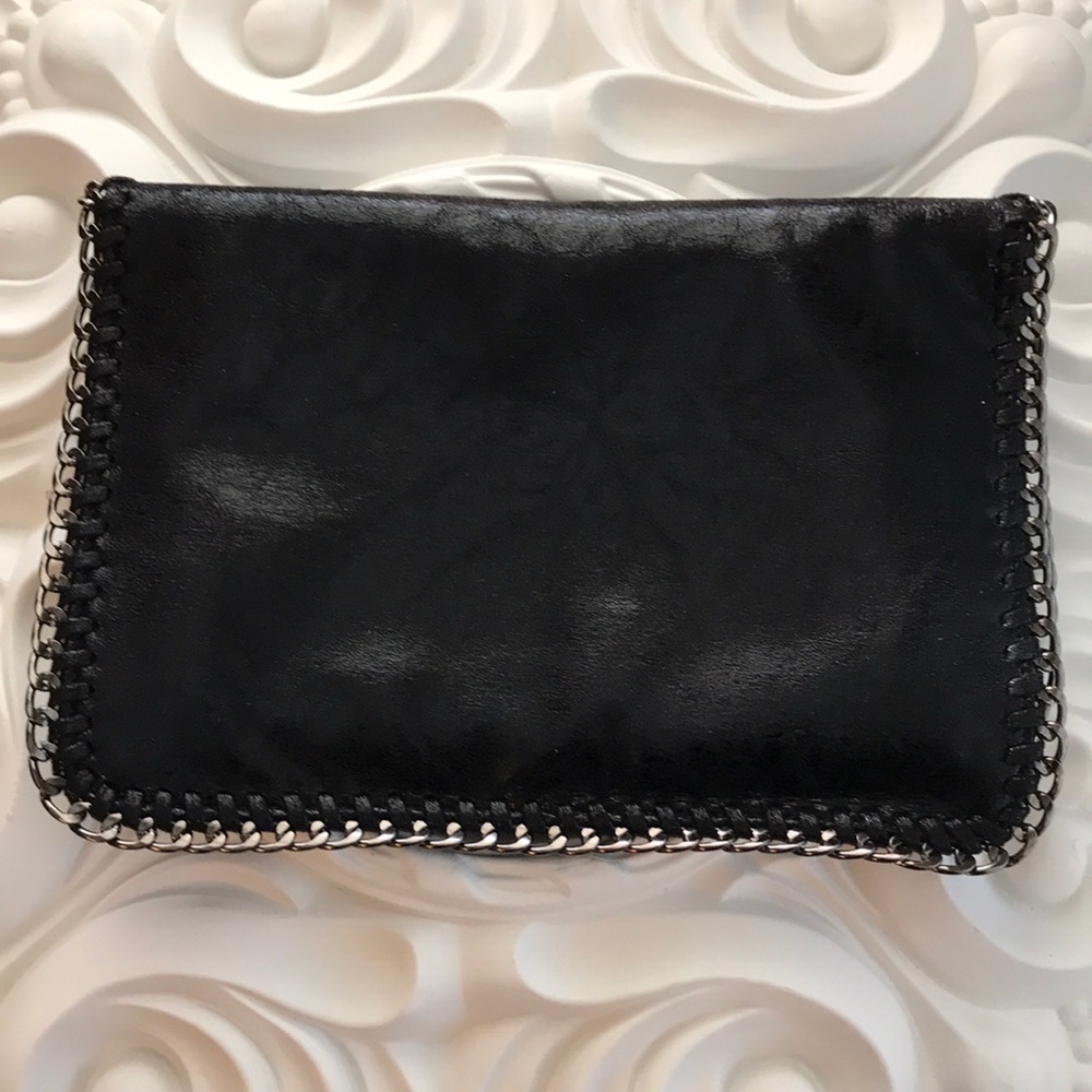 EUC fold-over faux leather chain clutch - Picture 3 of 6